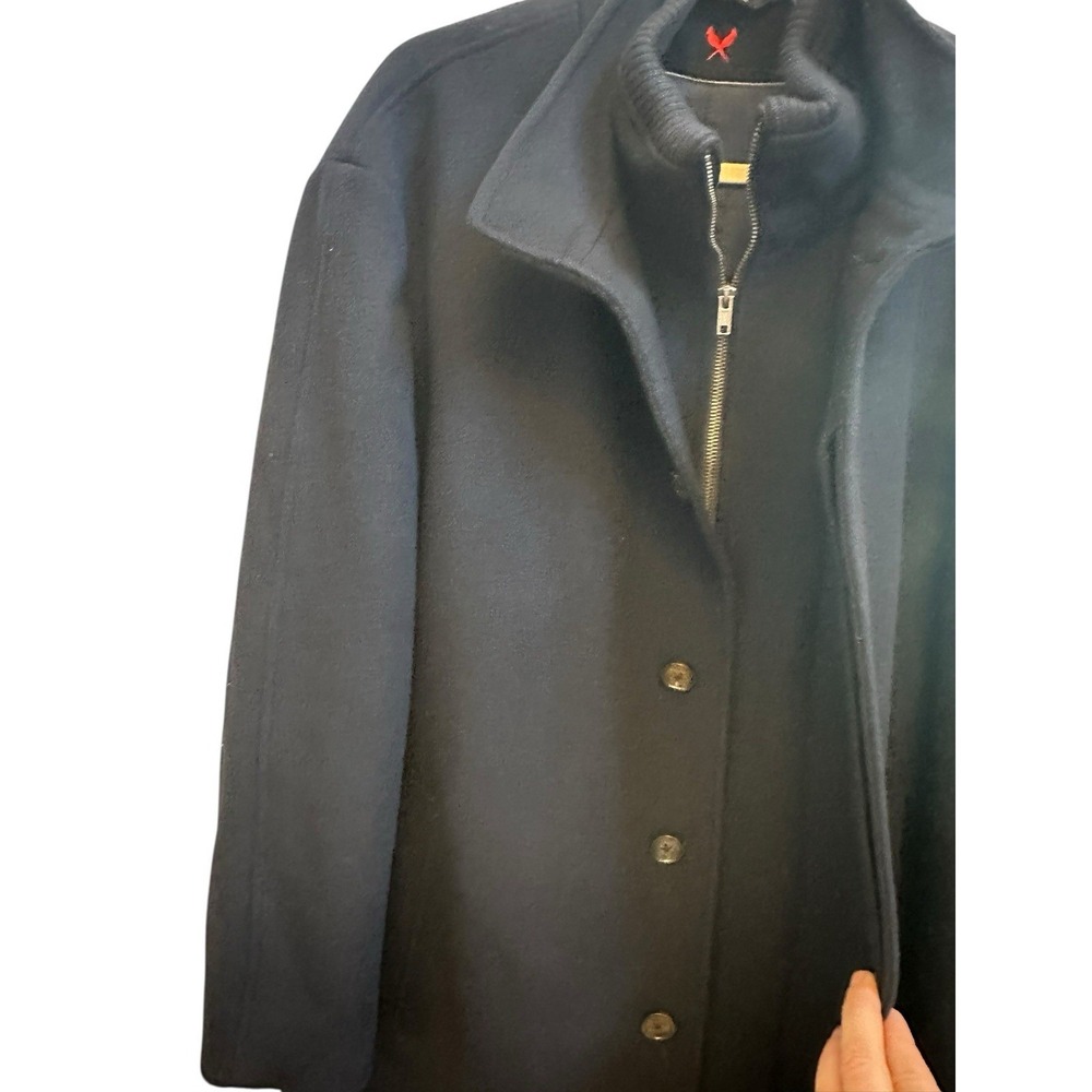 Cardinal Of Canada Car Coat 100% Wool Double Mock Mens Jacket XXL Navy Blue - Picture 3 of 12